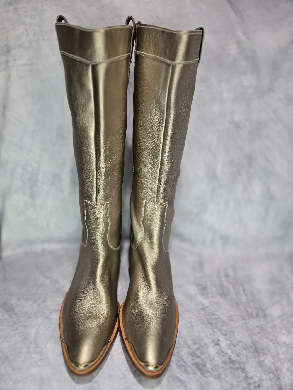 Metallic Gold Over-The-Knee Boots